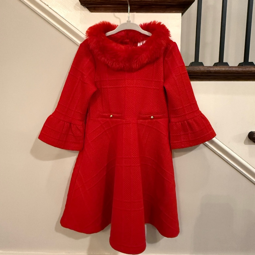 Janie & Jack Dress with Faux Fur Collar